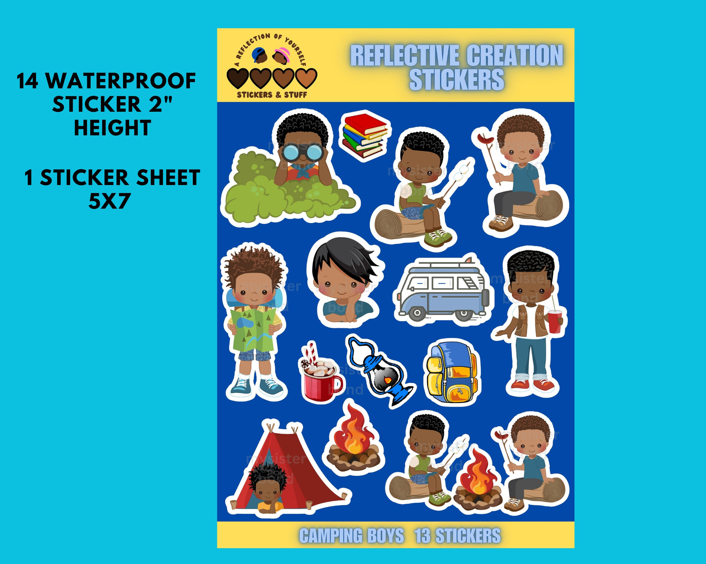 Boy Camping Stickers