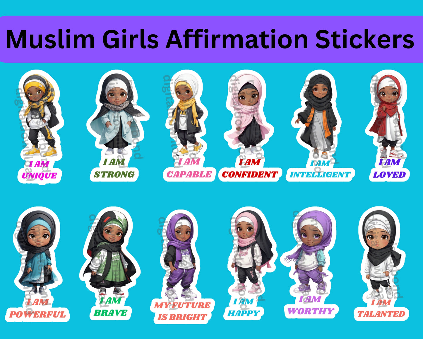 Muslim Girls Affirmation Stickers