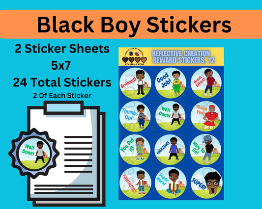 Homework Boy Stickers