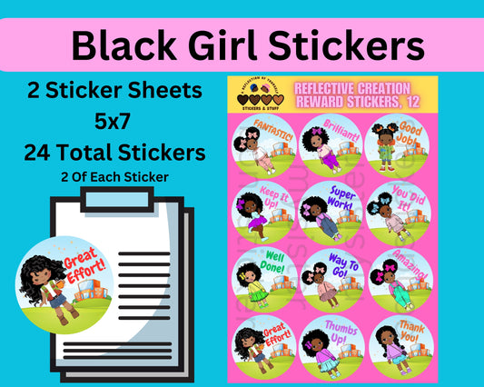 Homework Girl Stickers